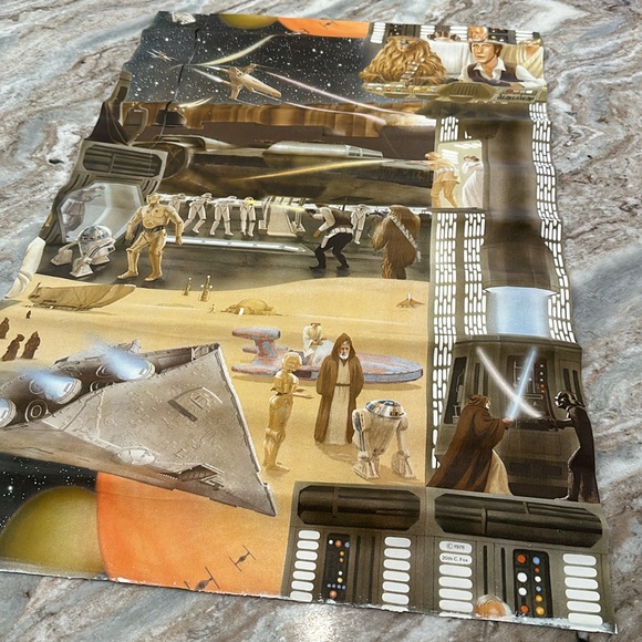 VINTAGE 1977 Star Wars WALL PAPER 4 Panels ~ 53 Square FT - Picture 15 of 16